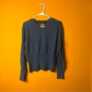 Harley Davidson Size XL Womens Long Sleeve Pullover Sweater Black V Neck 